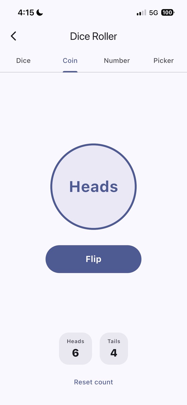 Heads or tails, kept track of.